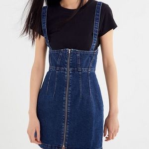 dark wash denim corset fit convertible “skirtall”